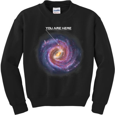 You Are Here Astronomy Milky Way Solar System Galaxy Space Kids Sweatshirt