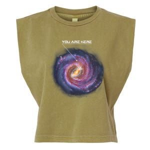 You Are Here Astronomy Milky Way Solar System Galaxy Space Garment-Dyed Women's Muscle Tee