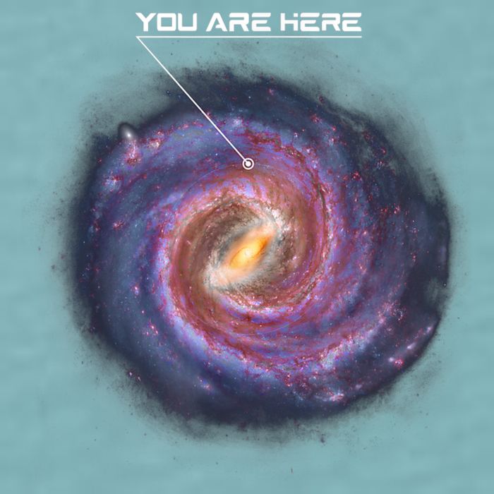 You Are Here Astronomy Milky Way Solar System Galaxy Space Sueded Cloud Jersey T-Shirt