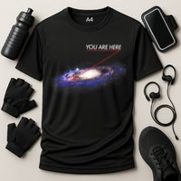 YOU ARE HERE Milky Way Galaxy Funny Outerspace Astronomy Cooling Performance Crew T-Shirt