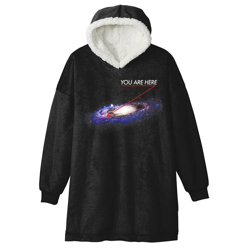 YOU ARE HERE Milky Way Galaxy Funny Outerspace Astronomy Hooded Wearable Blanket