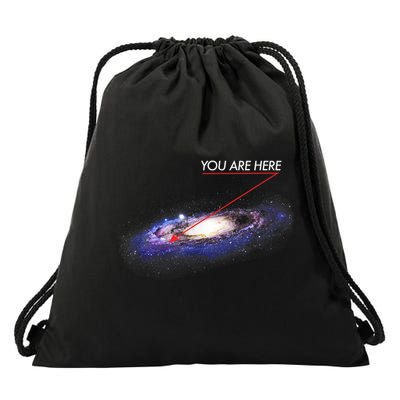YOU ARE HERE Milky Way Galaxy Funny Outerspace Astronomy Drawstring Bag