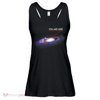 YOU ARE HERE Milky Way Galaxy Funny Outerspace Astronomy Ladies Essential Flowy Tank