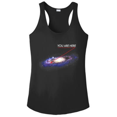 YOU ARE HERE Milky Way Galaxy Funny Outerspace Astronomy Ladies PosiCharge Competitor Racerback Tank
