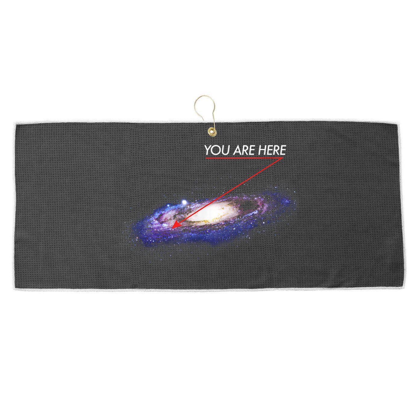 YOU ARE HERE Milky Way Galaxy Funny Outerspace Astronomy Large Microfiber Waffle Golf Towel
