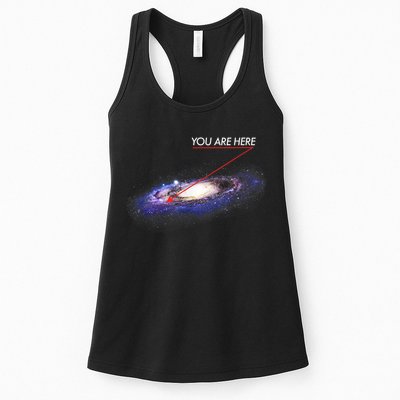 YOU ARE HERE Milky Way Galaxy Funny Outerspace Astronomy Womens Tank Top