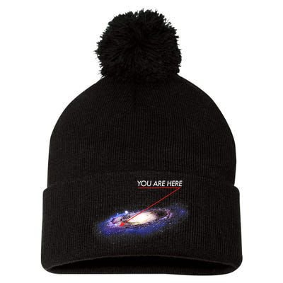 YOU ARE HERE Milky Way Galaxy Funny Outerspace Astronomy Pom Pom 12in Knit Beanie
