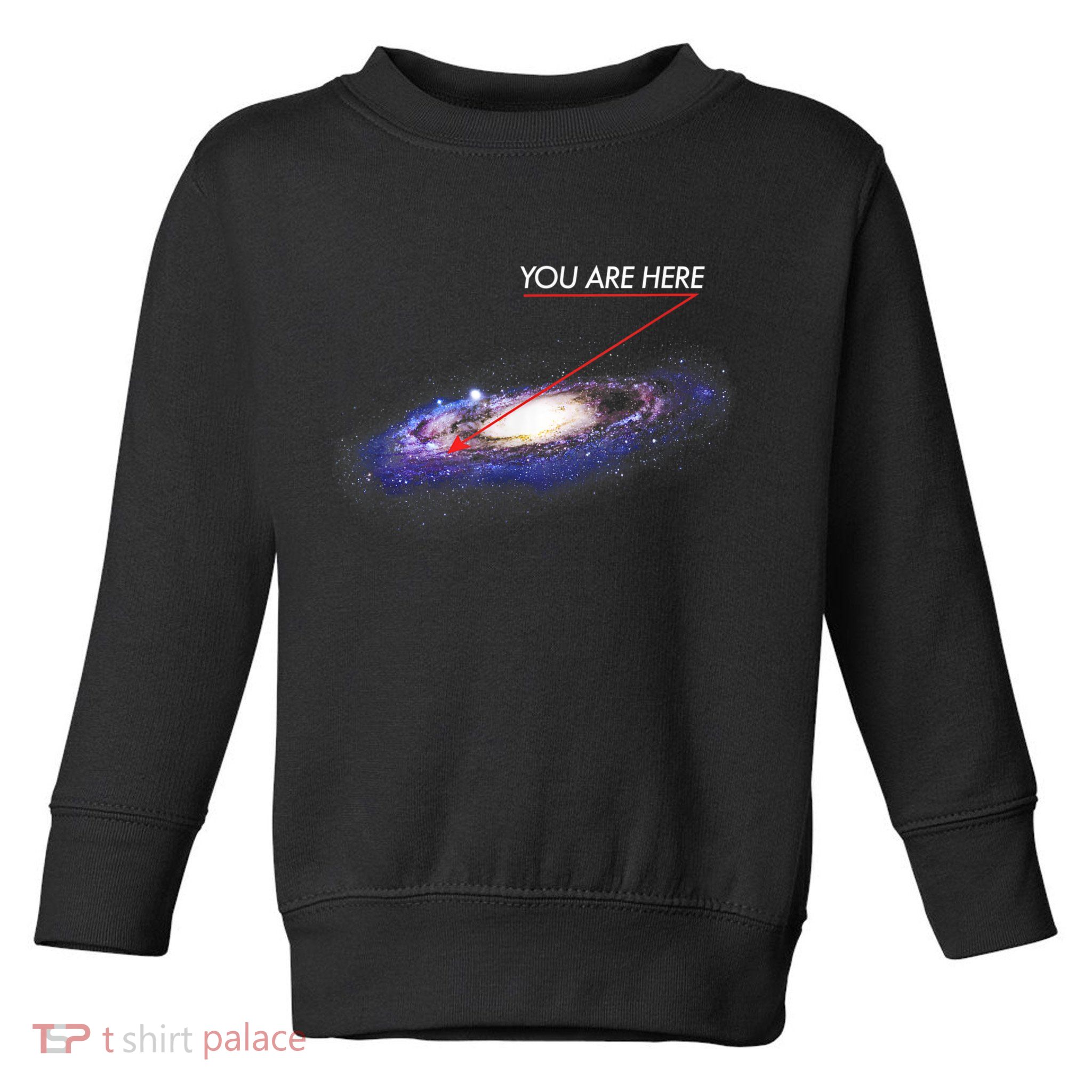 YOU ARE HERE Milky Way Galaxy Funny Outerspace Astronomy Toddler Sweatshirt