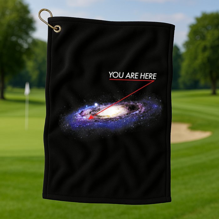 YOU ARE HERE Milky Way Galaxy Funny Outerspace Astronomy Golf Towel