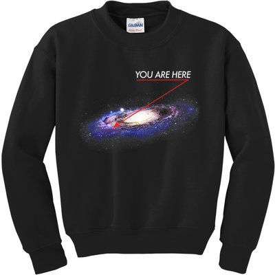 YOU ARE HERE Milky Way Galaxy Funny Outerspace Astronomy Kids Sweatshirt