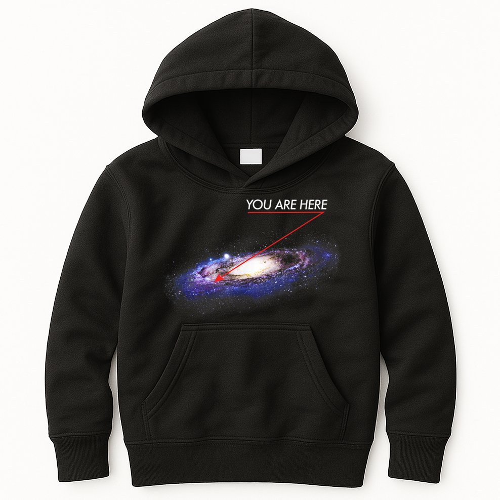 YOU ARE HERE Milky Way Galaxy Funny Outerspace Astronomy Kids Hoodie