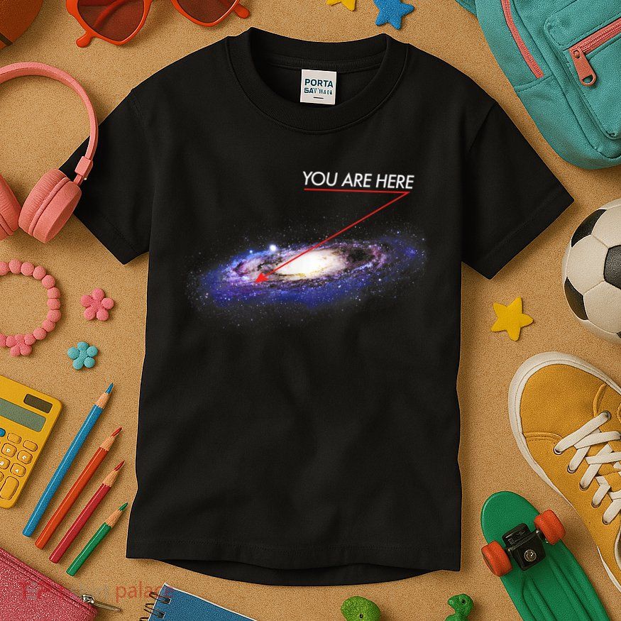 YOU ARE HERE Milky Way Galaxy Funny Outerspace Astronomy Kids T-Shirt