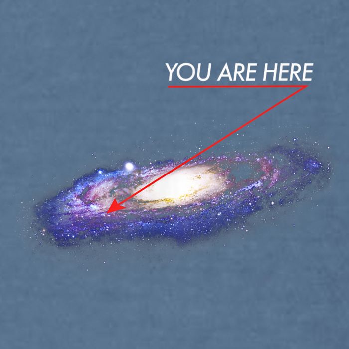 YOU ARE HERE Milky Way Galaxy Funny Outerspace Astronomy Garment-Dyed Sweatshirt