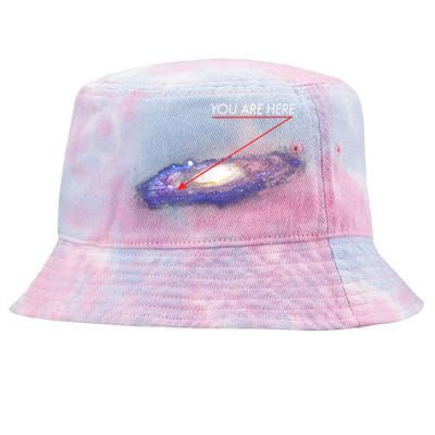 YOU ARE HERE Milky Way Galaxy Funny Outerspace Astronomy Tie-Dyed Bucket Hat