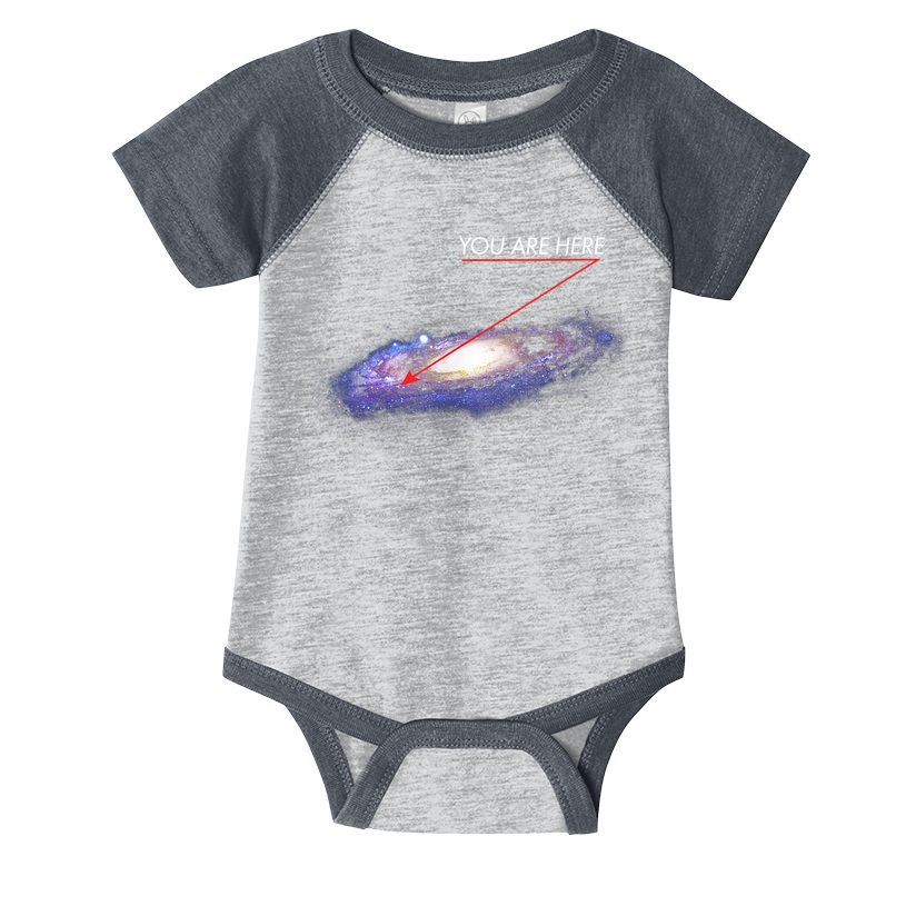 YOU ARE HERE Milky Way Galaxy Funny Outerspace Astronomy Infant Baby Jersey Bodysuit