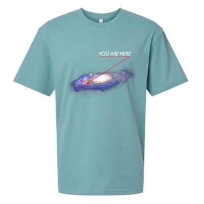 YOU ARE HERE Milky Way Galaxy Funny Outerspace Astronomy Sueded Cloud Jersey T-Shirt