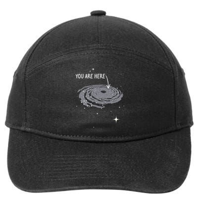 You Are Here Astronomy Galaxy Astronomer Science Fan 7-Panel Snapback Hat
