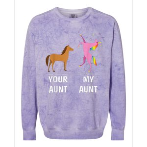 Your Aunt Horse My Aunt Unicorn Funny Colorblast Crewneck Sweatshirt