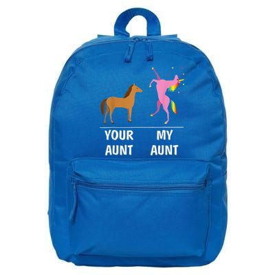 Your Aunt Horse My Aunt Unicorn Funny 16 in Basic Backpack
