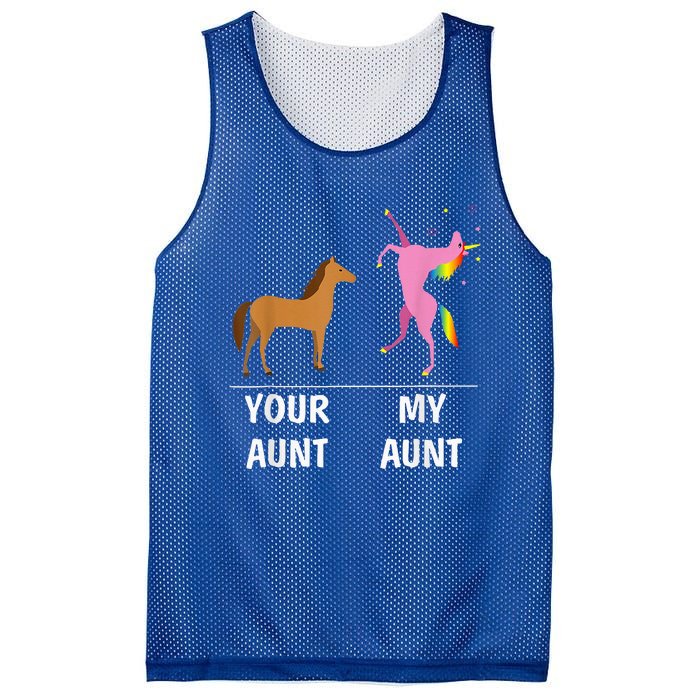 Your Aunt Horse My Aunt Unicorn Funny Mesh Reversible Basketball Jersey Tank