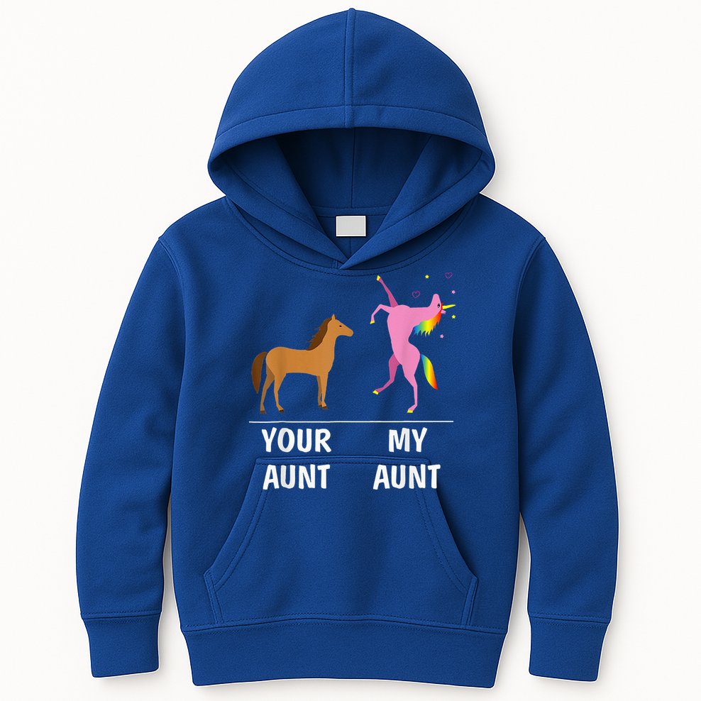 Your Aunt Horse My Aunt Unicorn Funny Kids Hoodie