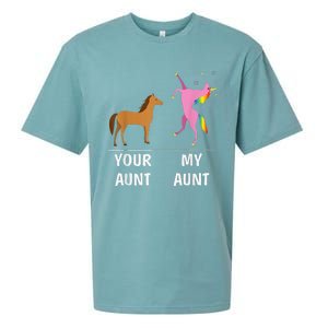 Your Aunt Horse My Aunt Unicorn Funny Sueded Cloud Jersey T-Shirt