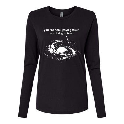 You Are Here Paying Taxes And Living In Fear Womens Cotton Relaxed Long Sleeve T-Shirt