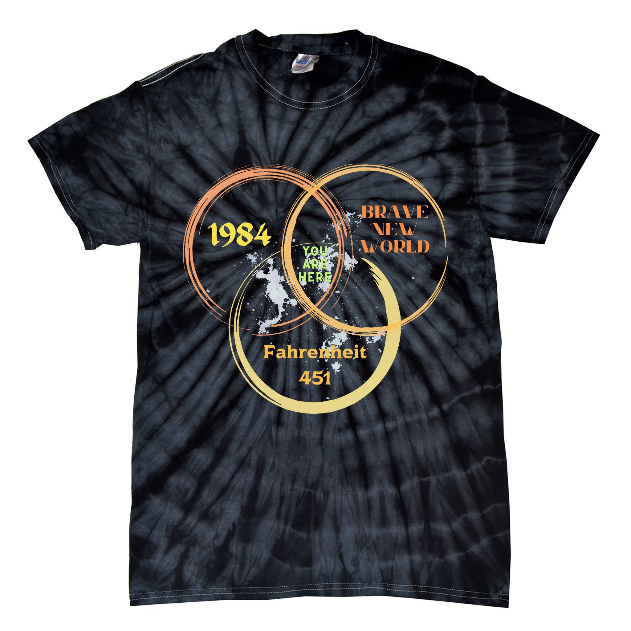 You Are Here 1984 Brave New World Dystopia Tie-Dye T-Shirt