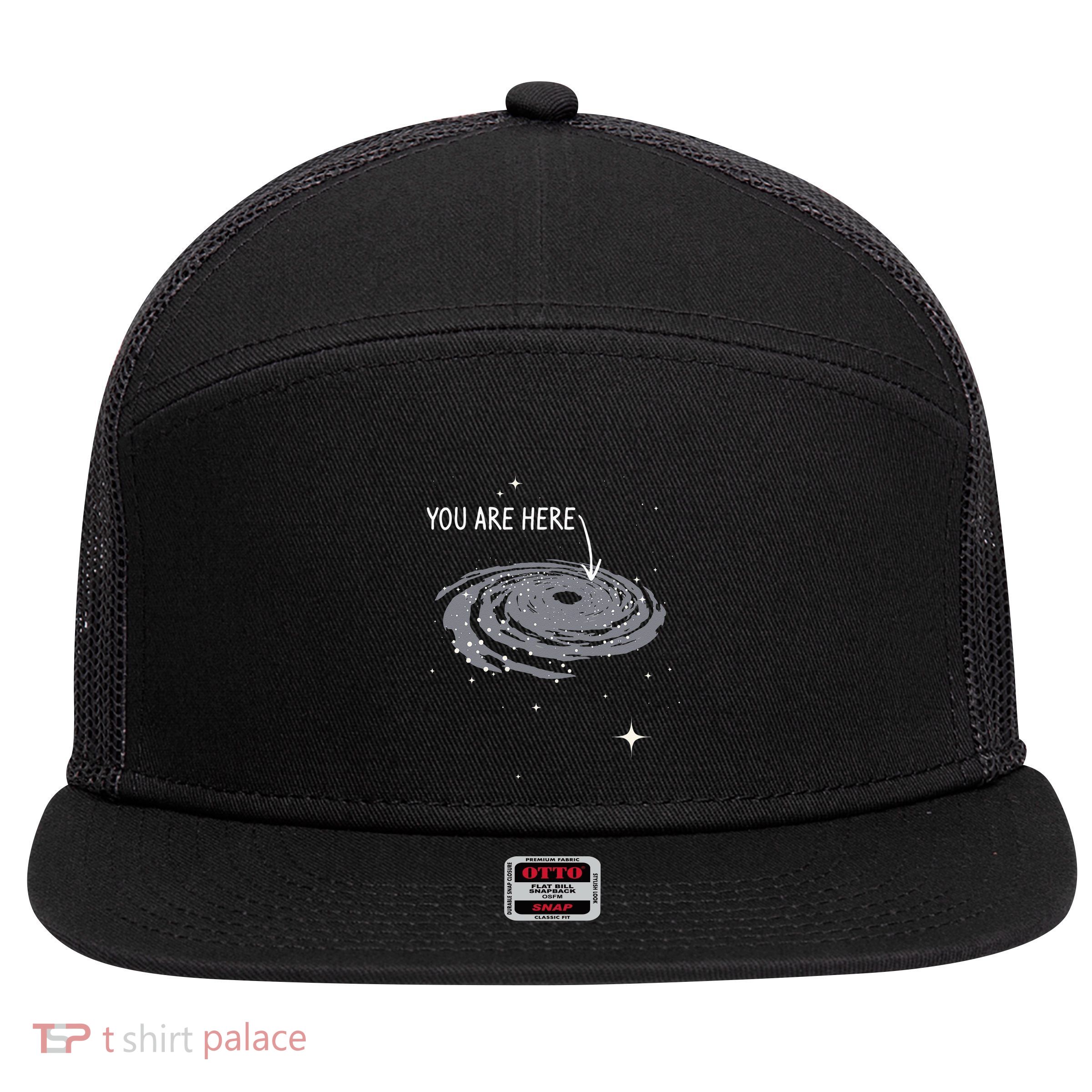 You Are Here Astronomy Galaxy Astronomer Science Fan 7 Panel Mesh Trucker Snapback Hat