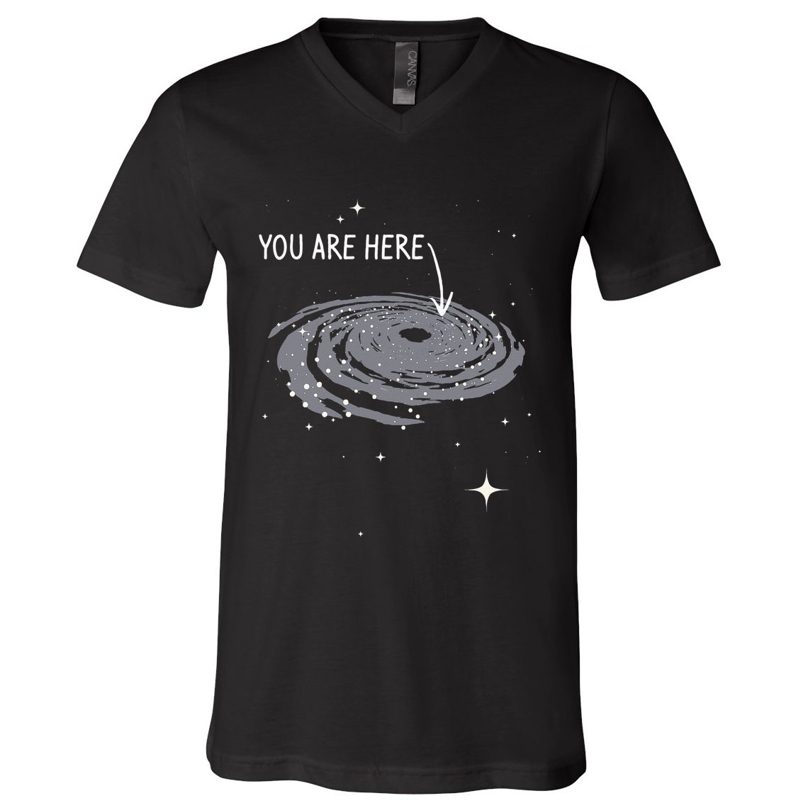 You Are Here Astronomy Galaxy Astronomer Science Fan V-Neck T-Shirt