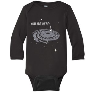 You Are Here Astronomy Galaxy Astronomer Science Fan Baby Long Sleeve Bodysuit