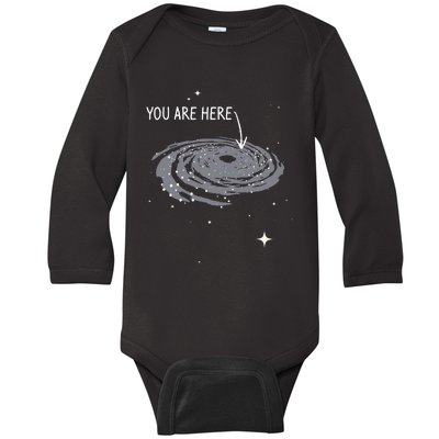 You Are Here Astronomy Galaxy Astronomer Science Fan Baby Long Sleeve Bodysuit