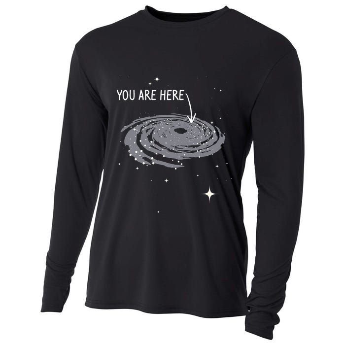 You Are Here Astronomy Galaxy Astronomer Science Fan Cooling Performance Long Sleeve Crew