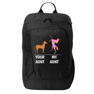 Your Aunt Horse My Aunt Unicorn Funny Outfit Tees Gift City Backpack