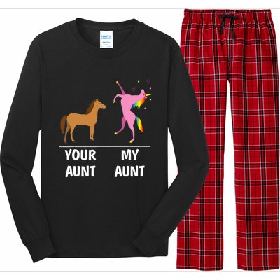 Your Aunt Horse My Aunt Unicorn Funny Outfit Tees Gift Long Sleeve Pajama Set