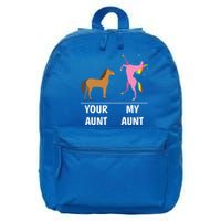 Your Aunt Horse My Aunt Unicorn Funny Outfit Tees Gift 16 in Basic Backpack