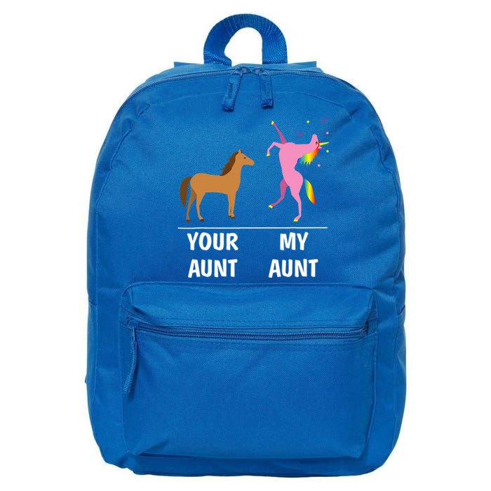 Your Aunt Horse My Aunt Unicorn Funny Outfit Tees Gift 16 in Basic Backpack