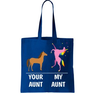 Your Aunt Horse My Aunt Unicorn Funny Outfit Tees Gift Tote Bag