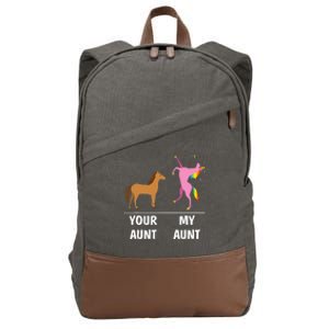 Your Aunt Horse My Aunt Unicorn Funny Outfit Tees Gift Cotton Canvas Backpack