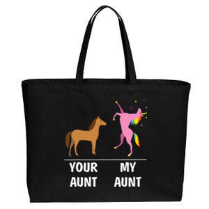 Your Aunt Horse My Aunt Unicorn Funny Outfit Tees Gift Cotton Canvas Jumbo Tote