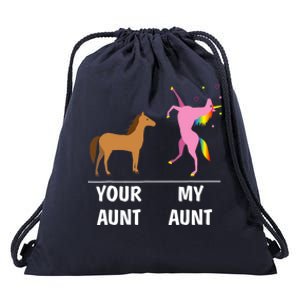 Your Aunt Horse My Aunt Unicorn Funny Outfit Tees Gift Drawstring Bag