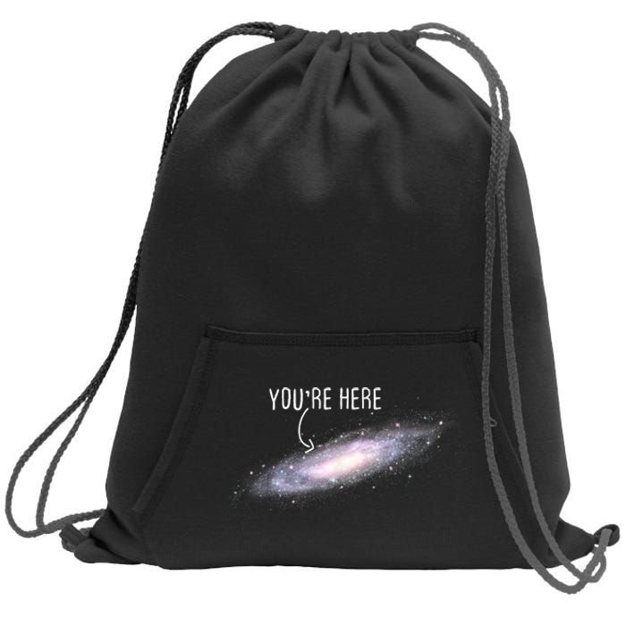 You Are Here Milky Way Science Planet Astronomer Sweatshirt Cinch Pack Bag