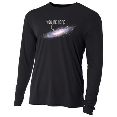 You Are Here Milky Way Science Planet Astronomer Cooling Performance Long Sleeve Crew