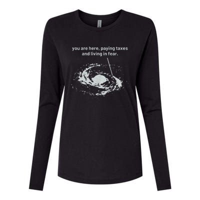 You Are Here Paying Taxes And Living In Fear Womens Cotton Relaxed Long Sleeve T-Shirt