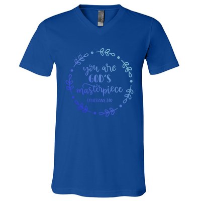 You Are His Masterpiece Bible Quote Religious Belief Design Cute Gift V-Neck T-Shirt