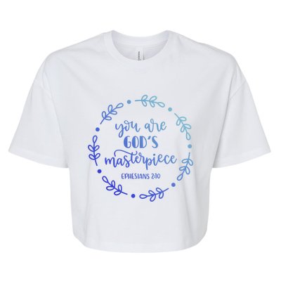 You Are His Masterpiece Bible Quote Religious Belief Design Cute Gift Bella+Canvas Jersey Crop Tee