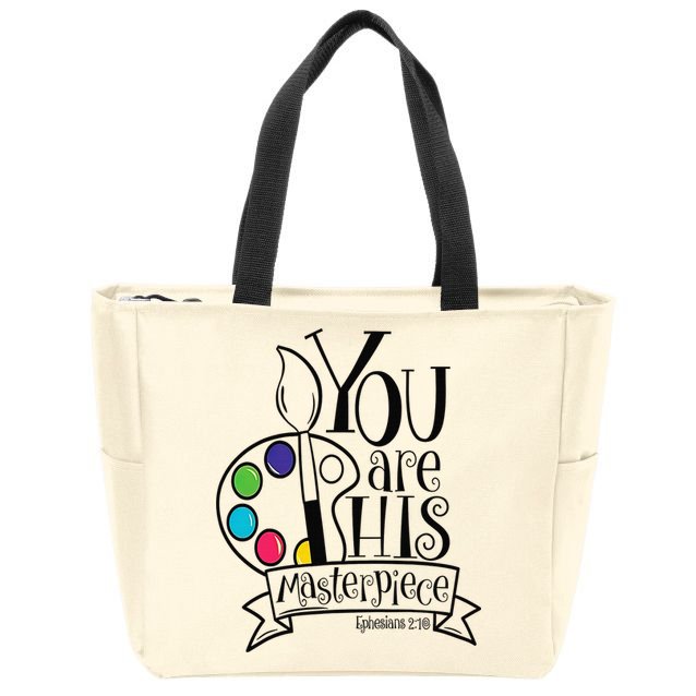 You Are His Masterpiece Christian Zip Tote Bag