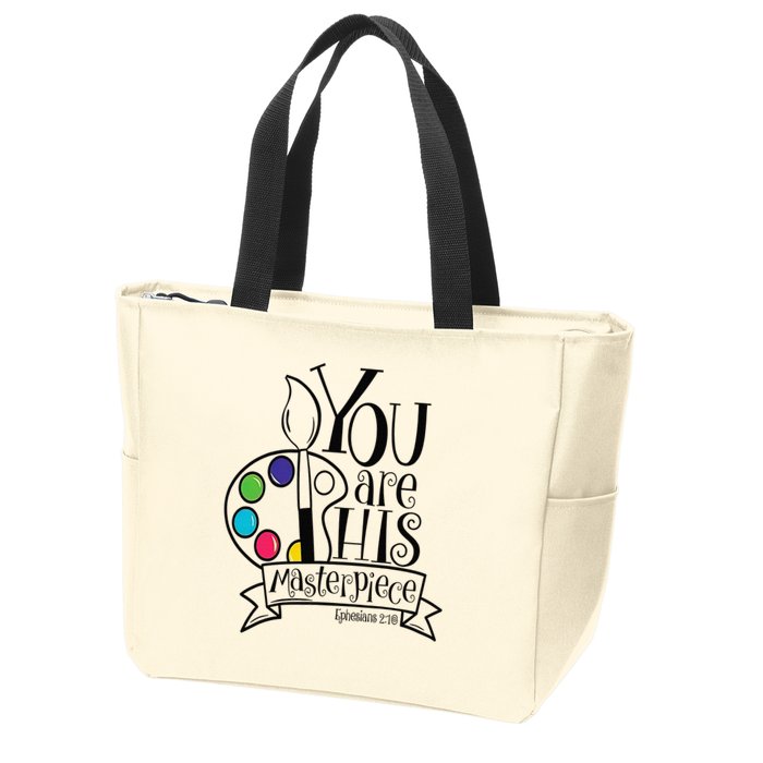 You Are His Masterpiece Christian Zip Tote Bag