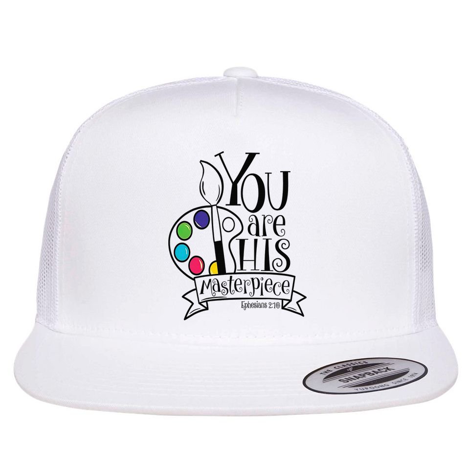 You Are His Masterpiece Christian Flat Bill Trucker Hat