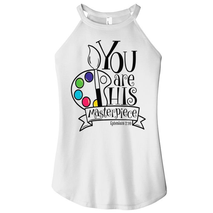 You Are His Masterpiece Christian Women's Perfect Tri Rocker Tank